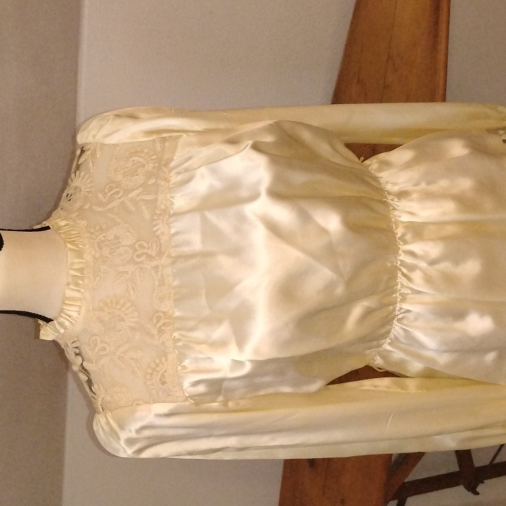 Vintage Rag Muffins San Francisco Boho Cottagecore Top W/Embroidery & Satin - Picture 2 of 9